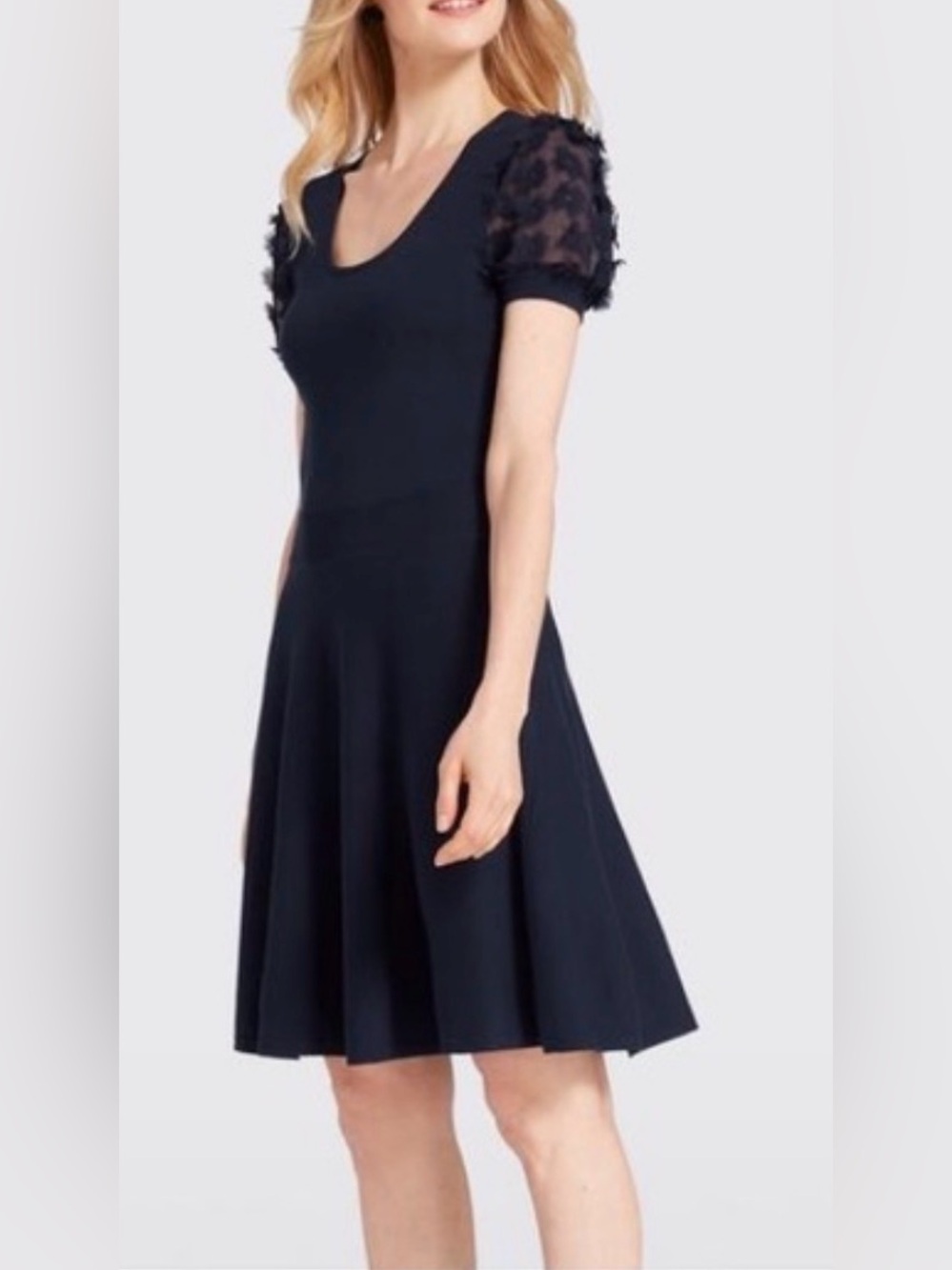 *Like New* Draper James Fleurette Applique Sweater Dress Blue XS